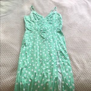 UO Mint Green Polka Dot Corset Dress Size L